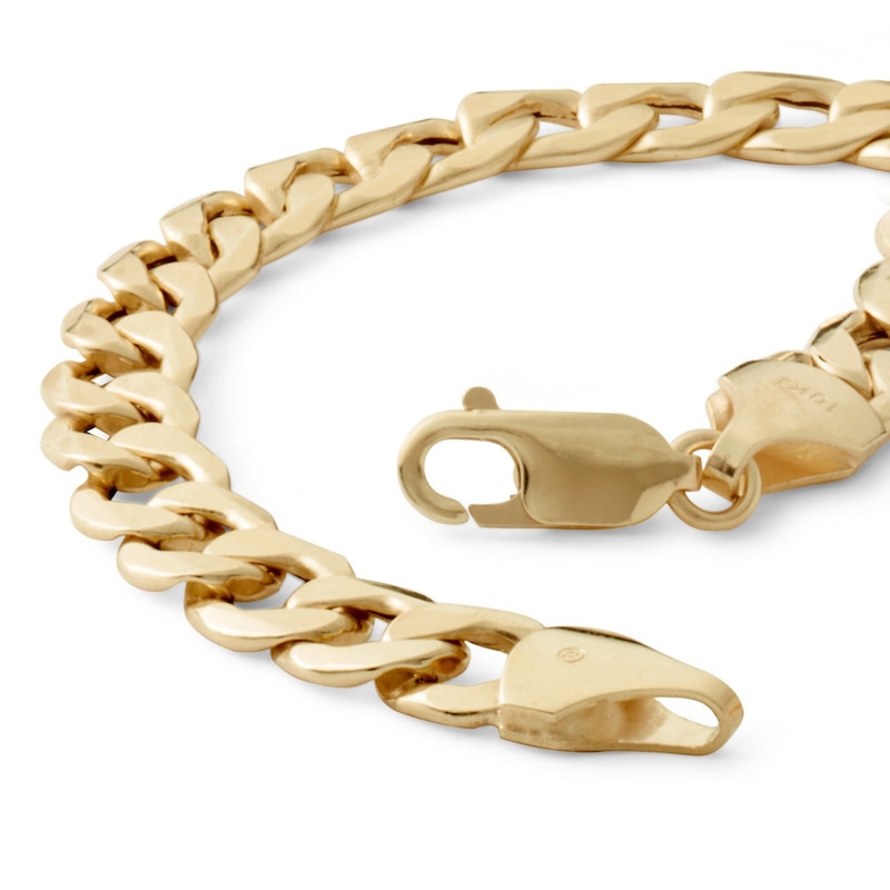 14K Hollow Gold Curb Chain Bracelet - 7.5"