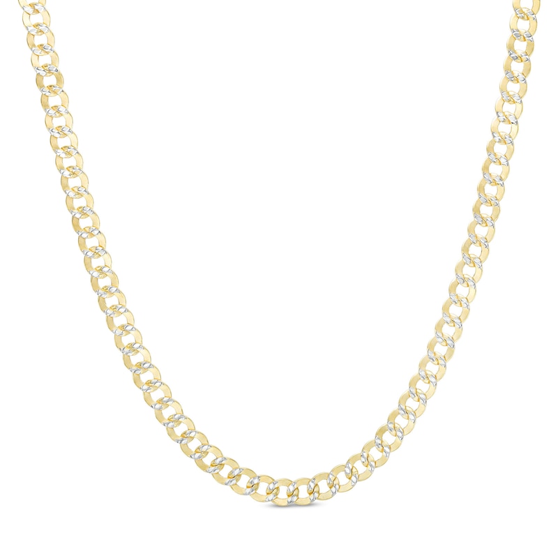 14K Semi-Solid Gold Diamond-Cut Rounded Curb Chain - 20"