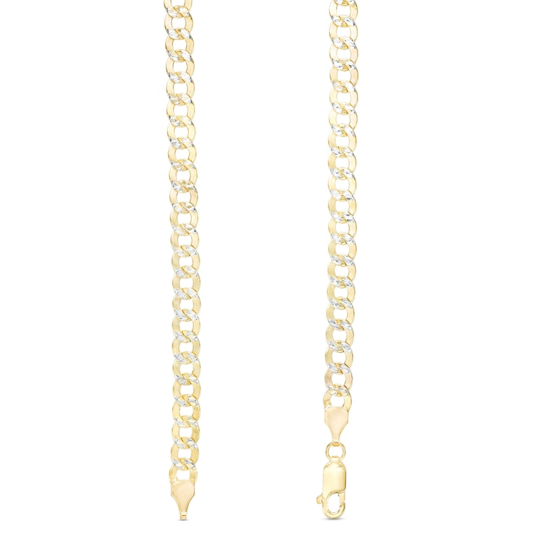 14K Semi-Solid Gold Diamond-Cut Rounded Curb Chain - 20"