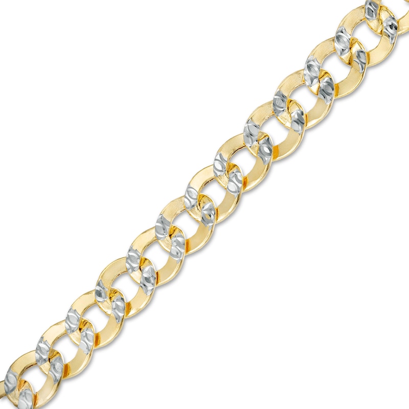14K Semi-Solid Gold Diamond-Cut Curb Two-Tone Chain - 20"