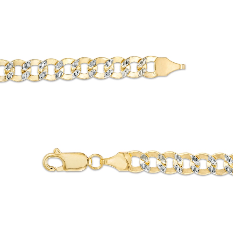 14K Semi-Solid Gold Diamond-Cut Curb Two-Tone Chain - 20"