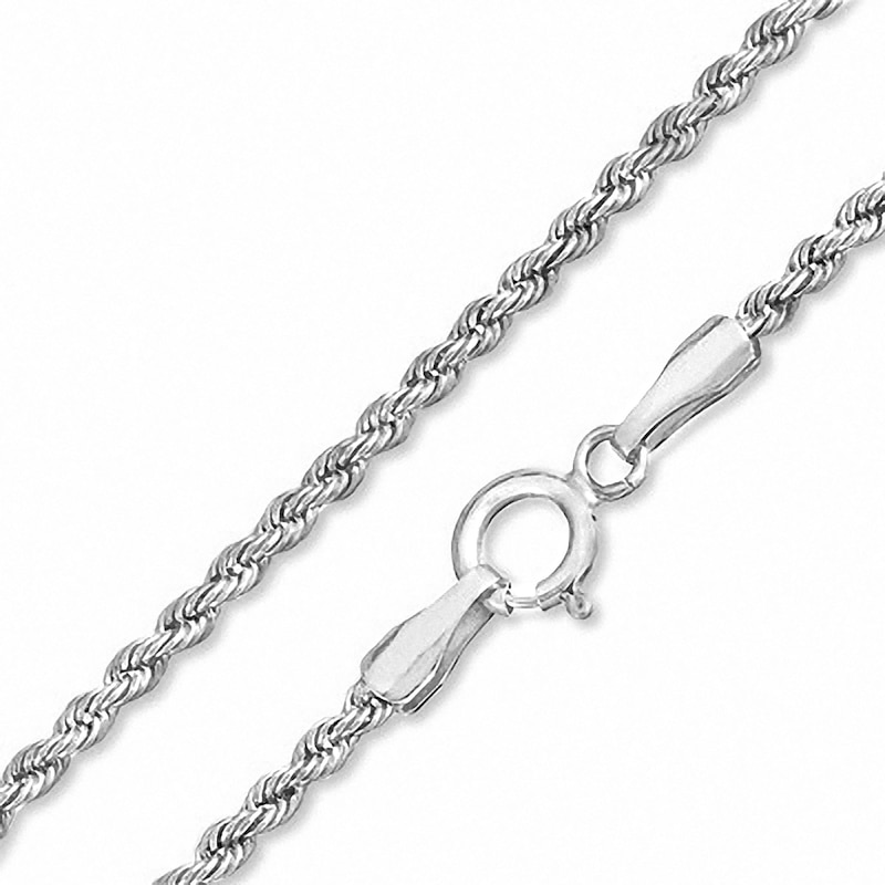 10K Hollow White Gold Rope Chain - 18"