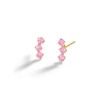Thumbnail Image 0 of 10K Solid Gold CZ Pink Three-Stone Studs