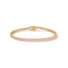 Thumbnail Image 0 of 10K Solid Gold CZ Pink Link Bracelet