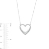 Thumbnail Image 3 of ​​​​​​​Sterling Silver CZ Open Heart Pendant Necklace