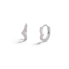 Thumbnail Image 0 of Sterling Silver Pink CZ Chevron Huggie Hoops