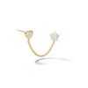 Thumbnail Image 0 of 10K Semi-Solid Gold CZ Heart and Star Chain Stud