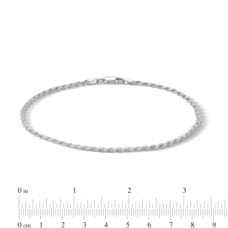 Sterling Silver Rope Chain Anklet Made in Italy - 10"