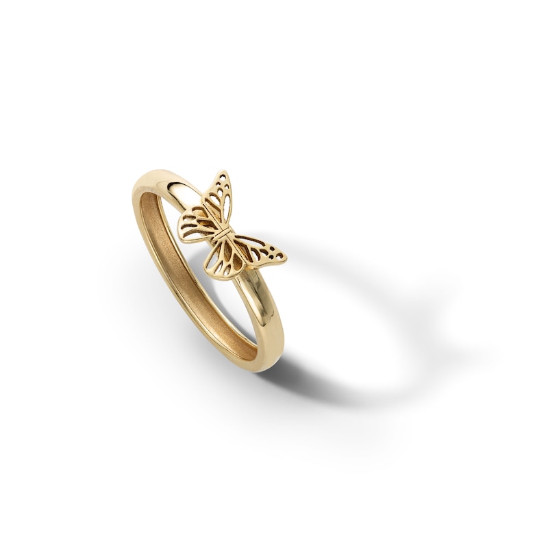 ​​​​​​​10K Solid Gold Butterfly Shank Ring - Size 7.5