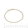 Thumbnail Image 1 of ​​​​​​​10K Hollow Gold Diamond-Cut Curb Chain Anklet Made in Italy - 9"