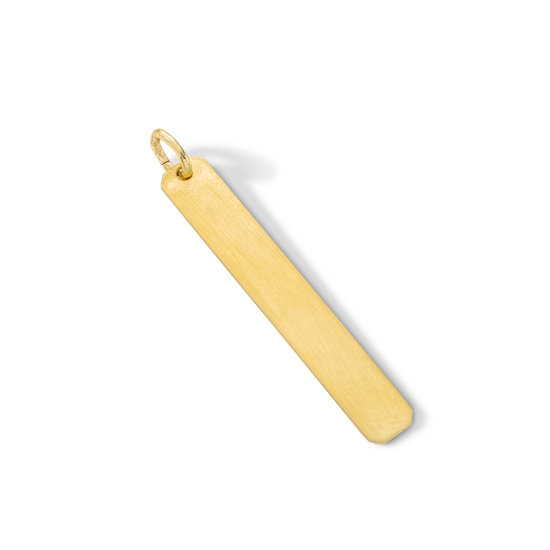 10K Solid Gold Engravable Bar Charm