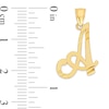 Thumbnail Image 1 of 10K Solid Gold Diamond Cut Script Letter A Charm