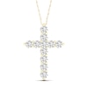Thumbnail Image 0 of ​​​​​​​​​​​​​​10K Solid Gold 1 CT. T.W. Lab-Created Diamond Cross Necklace - 16" + 2"