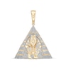Thumbnail Image 0 of 14K Solid Gold 1/10 CT. T.W. Diamond Pharaoh in Pyramid Necklace Charm