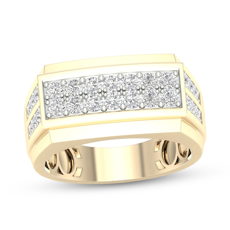 ​​​​​​​​​​​​​​10K Solid Gold 1 CT. T.W. Lab-Created Diamond Double Row Ring