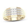 Thumbnail Image 0 of ​​​​​​​​​​​​​​10K Solid Gold 1/2 CT. T.W. Lab-Created Diamond Rounded Three Row Ring