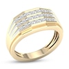 Thumbnail Image 1 of ​​​​​​​​​​​​​​10K Solid Gold 1/2 CT. T.W. Lab-Created Diamond Rounded Three Row Ring
